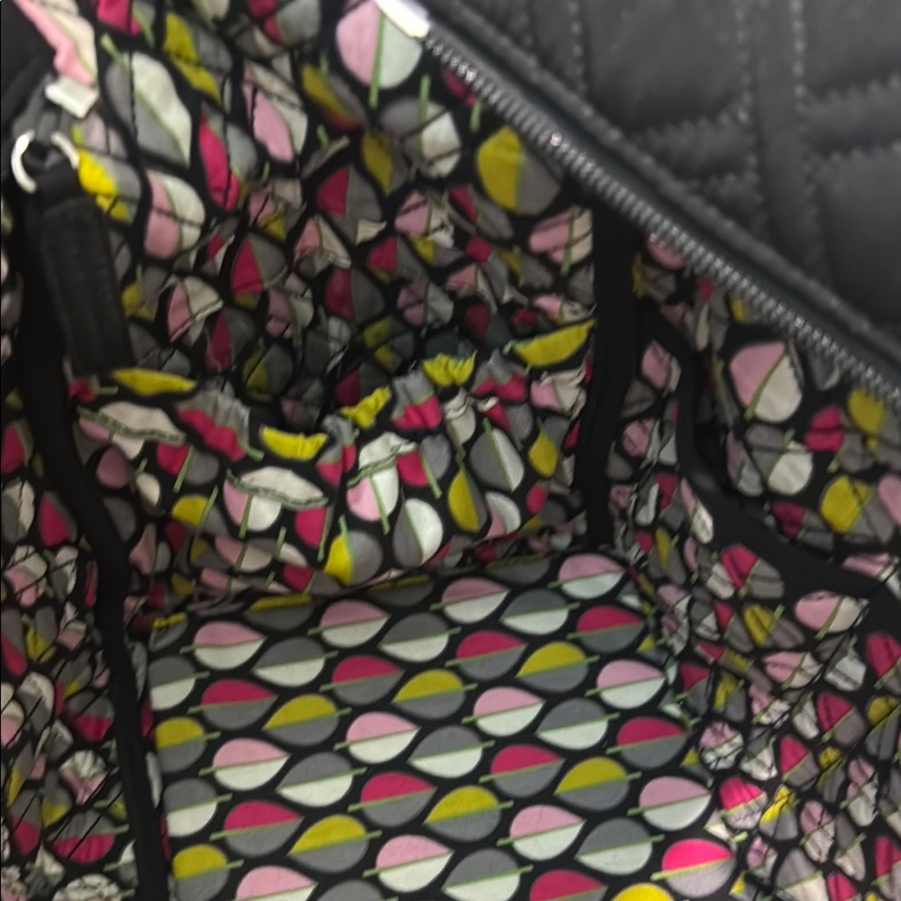 Vera Bradley Black Quilted Tote Bag - Picture 5 of 6